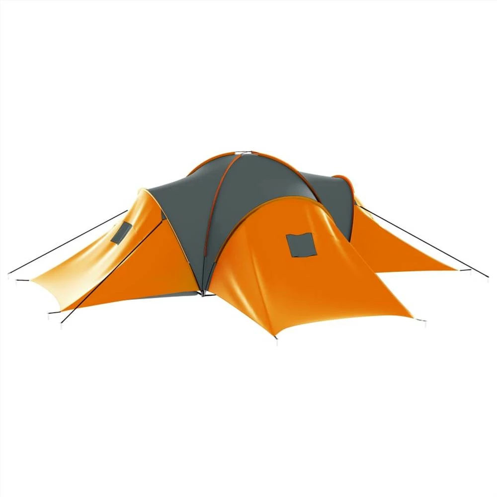 Camping Tent 9 Persons Fabric Grey and Orange 6 Camping Tent 9 Persons Fabric Grey and Orange - Image 4