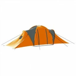 Camping Tent 9 Persons Fabric Grey and Orange 13 Camping Tent 9 Persons Fabric Grey and Orange -Sports Shop Camping Tent 9 Persons Fabric Grey and Orange 469623 5