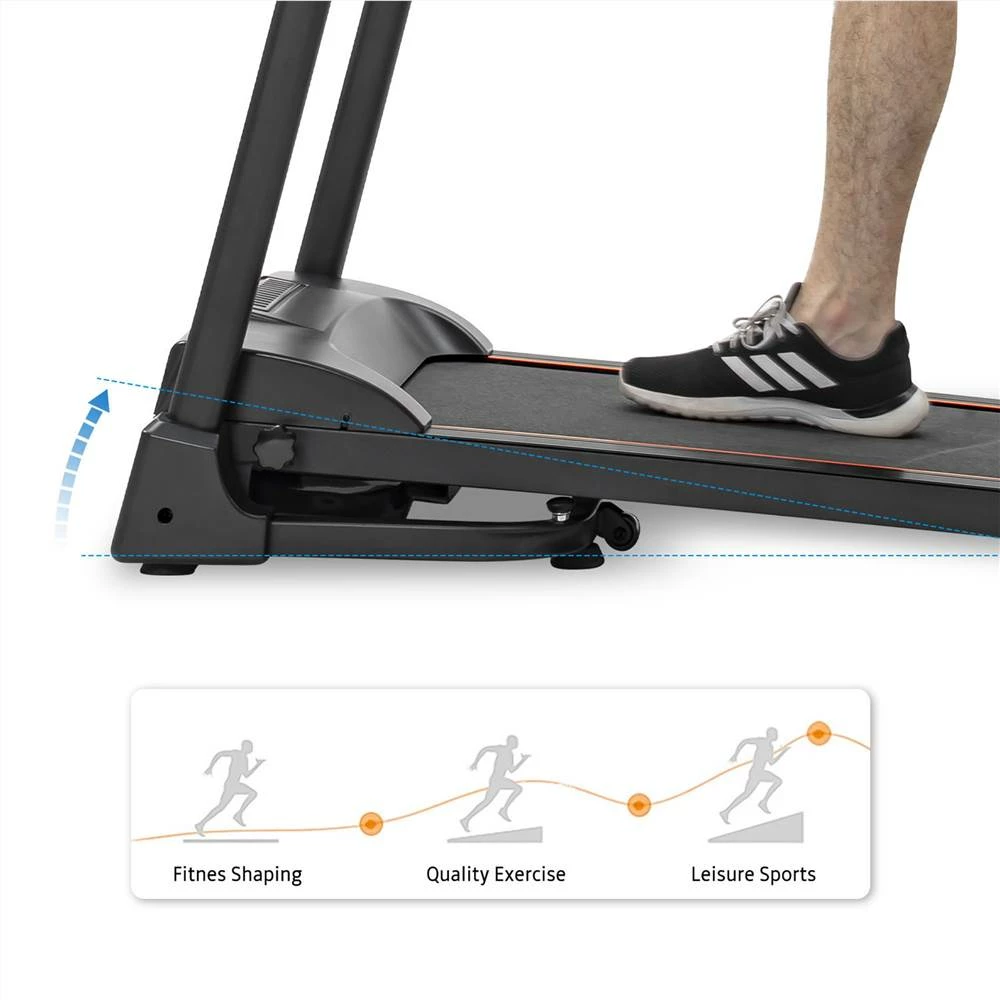 Compact Easy Folding Treadmill Motorized Running Jogging Machine Hydraulic Folding System 0-7.5 MPH Speed Adjuster 1.5HP Motor Quality 4-Layer Running Belt Large LCD Display -Black 6 Compact Easy Folding Treadmill Motorized Running Jogging Machine Hydraulic Folding System 0-7.5 MPH Speed Adjuster 1.5HP Motor Quality 4-Layer Running Belt Large LCD Display -Black - Image 4
