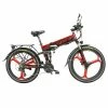 Cyrusher XF770 Folding Electric Bike 500W 48V 10 Ah Hidden Battery 7 Speed Mountain E-bike - Red