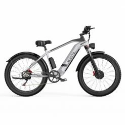 DUOTTS F26 Electric Mountain Bike 750W*2 Dual Motors 48V 20Ah LG Battery 26*4.0 Inch Fat Tires 55Km/h Max Speed 55 Degree Climbing Smart LCD Display Dual Disc Brakes Front Shock Absorption 150KG Max Load 100KM Range - Silver -Sports Shop DUOTTS F26 Electric Bike 750W 2 Dual Motors LG 20Ah Battery Silver 518024 1