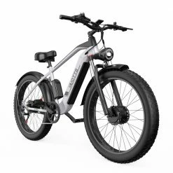 DUOTTS F26 Electric Mountain Bike 750W*2 Dual Motors 48V 20Ah LG Battery 26*4.0 Inch Fat Tires 55Km/h Max Speed 55 Degree Climbing Smart LCD Display Dual Disc Brakes Front Shock Absorption 150KG Max Load 100KM Range - Silver -Sports Shop DUOTTS F26 Electric Bike 750W 2 Dual Motors LG 20Ah Battery Silver 518024 3