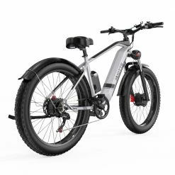 DUOTTS F26 Electric Mountain Bike 750W*2 Dual Motors 48V 20Ah LG Battery 26*4.0 Inch Fat Tires 55Km/h Max Speed 55 Degree Climbing Smart LCD Display Dual Disc Brakes Front Shock Absorption 150KG Max Load 100KM Range - Silver -Sports Shop DUOTTS F26 Electric Bike 750W 2 Dual Motors LG 20Ah Battery Silver 518024 4