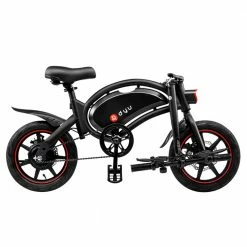 DYU D3F with Pedal Folding Moped Electric Bike 14 Inch Inflatable Rubber Tires 240W Motor 10Ah Battery Max Speed 25km/h Up To 45km Range Dual Disc Brakes Adjustable Height - Black -Sports Shop DYU D3F Folding Moped Electric Bike 14 Inch Black 425969 4