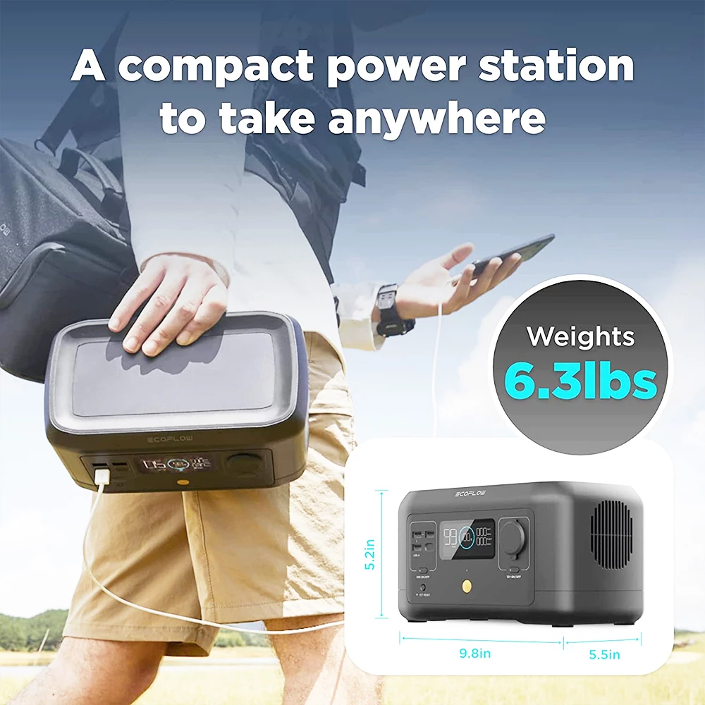 EcoFlow Portable Power Station RIVER mini 210Wh Backup Lithium Battery Fast Charging 110V/300W AC Outlets 5 EcoFlow Portable Power Station RIVER mini 210Wh Backup Lithium Battery Fast Charging 110V/300W AC Outlets - Image 3