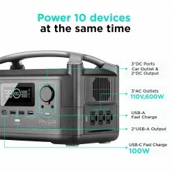 EcoFlow RIVER 288Wh Portable Power Station 3 x 600W (Peak 1200W) AC Outlets & LED Flashlight Fast Charging 11 EcoFlow RIVER 288Wh Portable Power Station 3 x 600W (Peak 1200W) AC Outlets & LED Flashlight Fast Charging -Sports Shop EF ECOFLOW RIVER 288Wh Portable Power Station 3 x 600W Peak 1200W AC 477983 3
