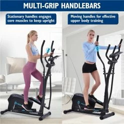 Elliptical Trainer Machine Upright Exercise Bike with 8-Level Magnetic Resistance for Home Gym Cardio Workout - Black -Sports Shop Elliptical Trainer Machine Upright Exercise Bike with 8 Level Magnetic Resistance for Home Gym Cardio Workout 455314 2