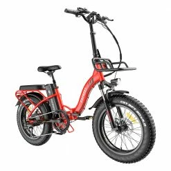 FAFREES F20 Max Electric Bike 20*4.0 Inch Fat Tire 500W Brushless Motor 25Km/h Max Speed Folding Frame E-bike With Removable 48V 18Ah Lithium Battery 140KM Max Range 150KG Load Dual Disc Brakes Shimano 7 Speed Gear - Red -Sports Shop FAFREES F20 Max Electric Bike 20 Inch Folding Frame E bike Red 518267 2