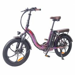 FAFREES F20 Pro Electric Bike 20*3.0 Inch Fat Tire 250W Brushless Motor 25Km/h Max Speed 7-Speed Gears With Removable 36V 18AH Lithium Battery 150KM Max Range Double Disc Brake Folding Frame E-bike - Purple -Sports Shop FAFREES F20 Pro Electric Bike 20 Inch Folding Frame E bike Purple 516260 2