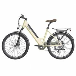 FAFREES F26 Pro City E-Bike 26 Inch Step-through Electric Bicycle 25Km/h 250W Motor 36V 10Ah Embedded Removable Battery Shimano 7 Speed Dual Disc Brakes APP Connect - Golden -Sports Shop FAFREES F26 Pro 26 Step through City E Bike Gold 501480 2