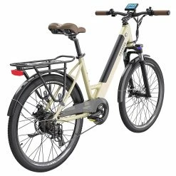 FAFREES F26 Pro City E-Bike 26 Inch Step-through Electric Bicycle 25Km/h 250W Motor 36V 10Ah Embedded Removable Battery Shimano 7 Speed Dual Disc Brakes APP Connect - Golden -Sports Shop FAFREES F26 Pro 26 Step through City E Bike Gold 501480 5