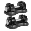 Fitness Dumbbell Sets Each With A 25-Pound Quick Adjustment And Weight Board Uses The Connecting Rod As A Barbell Exercise Two Note Black -Sports Shop Fitness dumbbell sets each with a 25 pound quick adjustment and weight board use the connecting rod as a barbell exercise black Note Two 457915 1