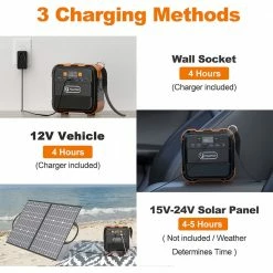 Flashfish A101 120W Portable Power Station, 98Wh/26400mAh Battery Solar Generator Emergency Power Supply, 6 Outputs, LED Flashlight -Sports Shop Flashfish A101 98Wh Portable Power Station 517006 4