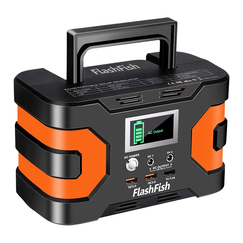 Flashfish EA150 200W Peak Power Station, 166Wh/45000mAh Backup Power Pack Solar Generator, 7 Outlets, 110V AC Output 3 Flashfish EA150 200W Peak Power Station, 166Wh/45000mAh Backup Power Pack Solar Generator, 7 Outlets, 110V AC Output