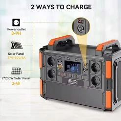 Flashfish F132 1000W Portable Power Station, 1048Wh/327600mAh LiFePo4 Battery Solar Generator, 230V AC Outlet, 19 Outputs, LED Display -Sports Shop Flashfish F132 1000W Portable Power Station 518152 4