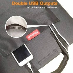 Flashfish SP18V 100W Portable Solar Panel 4-in-1 Connector Double USB Outputs Portable & Foldable Compatible with Most Power Stations For Outdoor Camping Van RV Trip -Sports Shop Flashfish SP18V100W Portable Solar Panel 515656 2