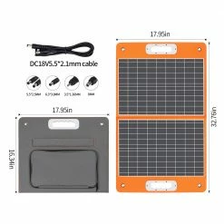 Flashfish TSP18V 60W Foldable Solar Panel, Portable Solar Charger with DC Outputs, 2 USB Outputs -Sports Shop Flashfish TSP18V 60W Foldable Solar Panel 515667 2