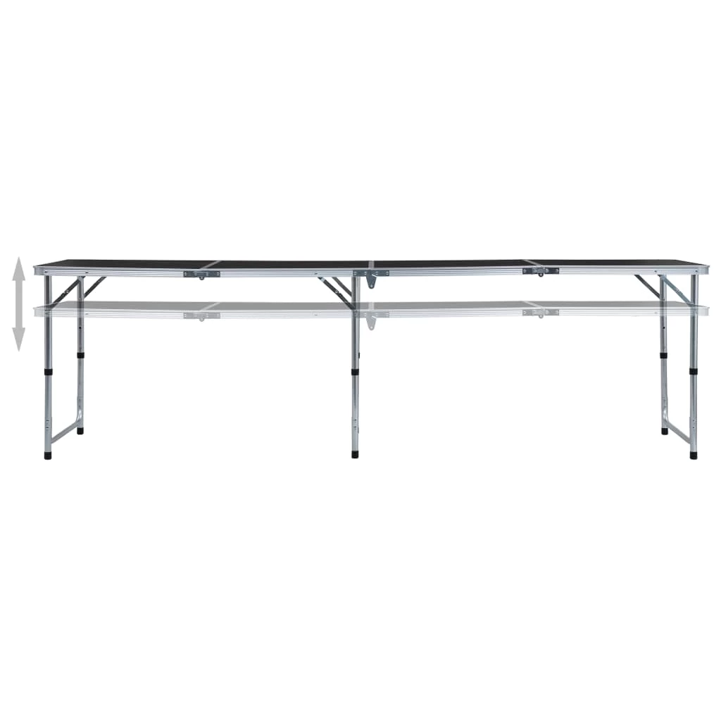 Foldable Camping Table Grey Aluminium 240x60 cm 4 Foldable Camping Table Grey Aluminium 240x60 cm - Image 2