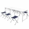 Foldable Camping Table Set with 6 Stools Height Adjustable 180x60cm -Sports Shop Foldable Camping Table Set with 6 Stools Height Adjustable 180x60cm 486455 0