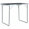 Foldable Camping Table with Metal Frame 80x60 cm Grey