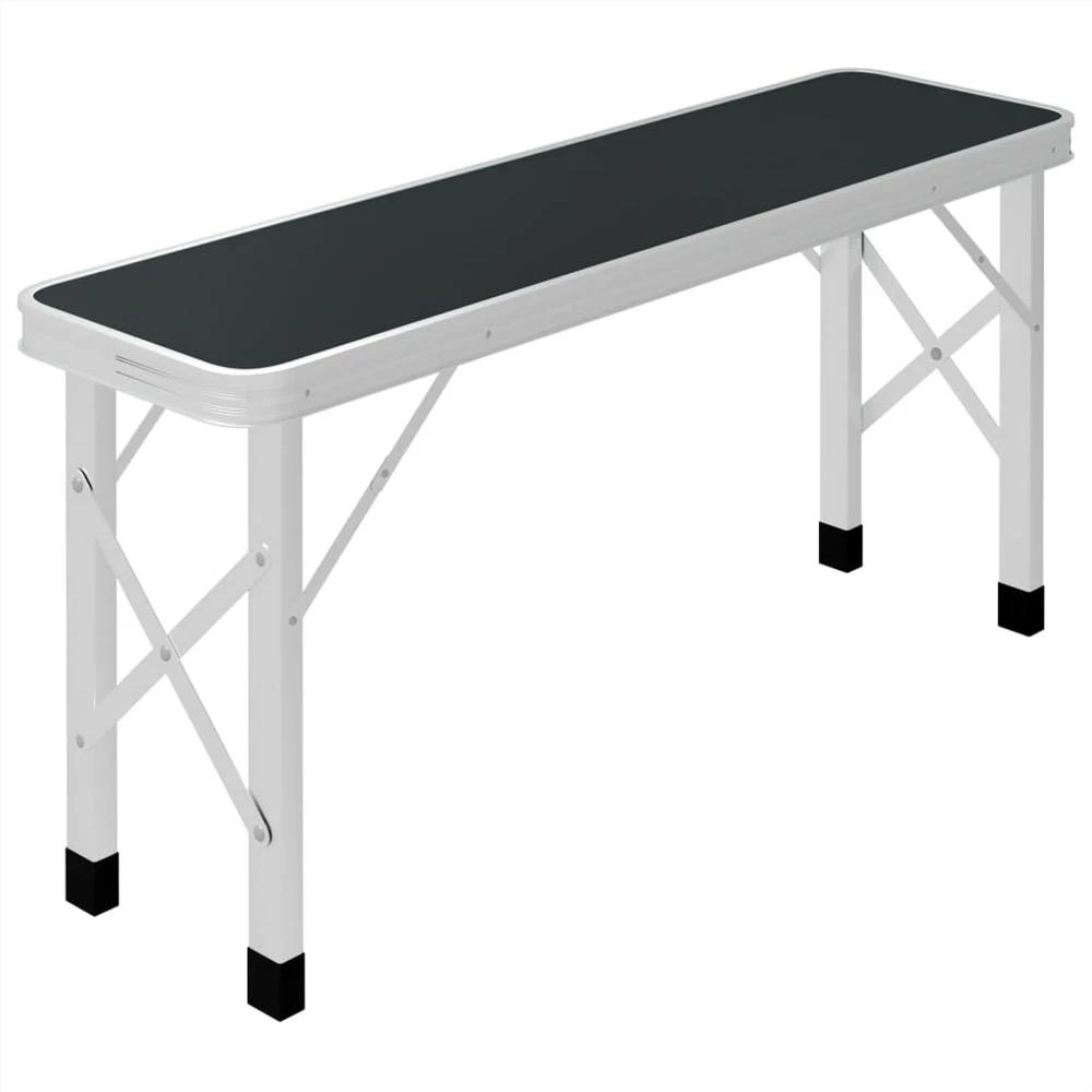 Folding Camping Table with 2 Benches Aluminium Grey 8 Folding Camping Table with 2 Benches Aluminium Grey - Image 6