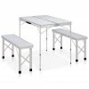 Folding Camping Table with 2 Benches Aluminium White 2 Folding Camping Table with 2 Benches Aluminium White -Sports Shop Folding Camping Table with 2 Benches Aluminium White 432974 0
