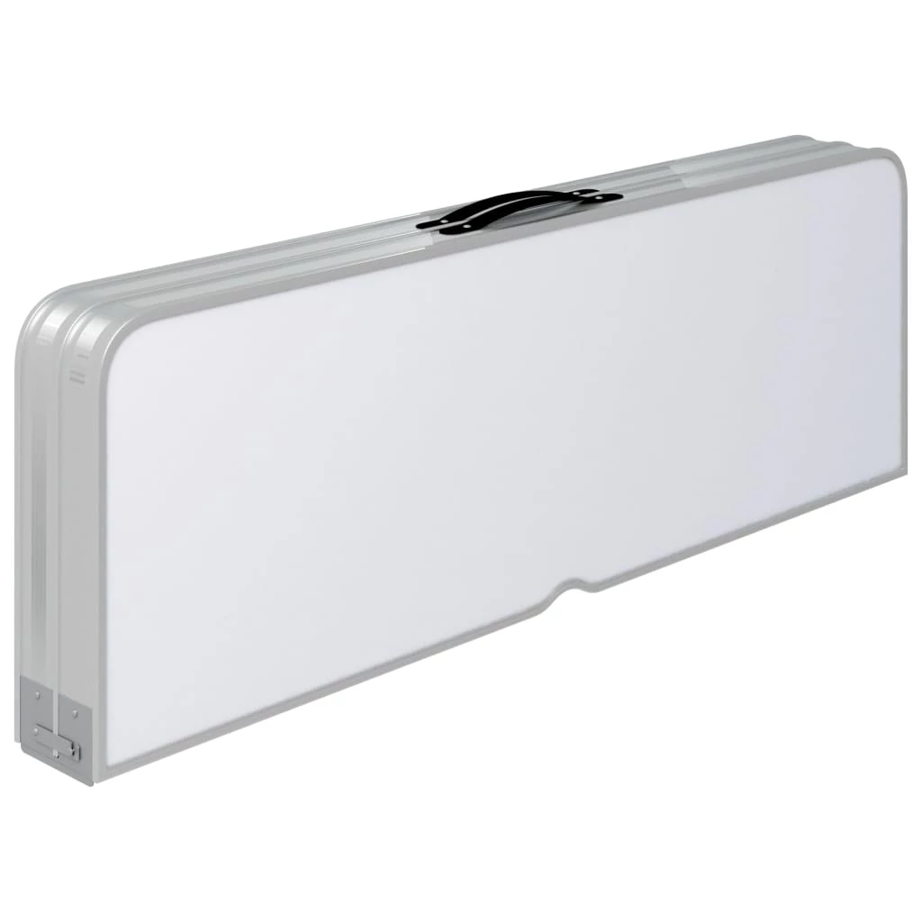 Folding Camping Table with 2 Benches Aluminium White 6 Folding Camping Table with 2 Benches Aluminium White - Image 4