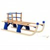 Folding Snow Sledge with Backrest Wood 110 cm