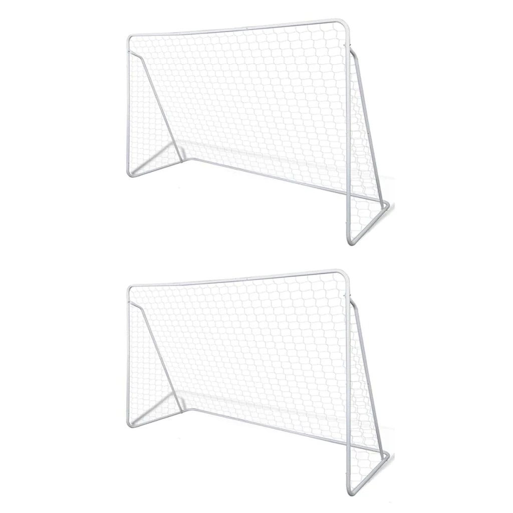 Football Goal Nets Steel 2 pcs 240x90x150 cm 3 Football Goal Nets Steel 2 pcs 240x90x150 cm