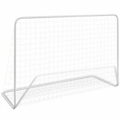 Football Goal with Net 182x61x122 cm Steel White