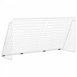 Football Goal with Net White 366x122x182 cm Steel -Sports Shop Football Goal with Net White 366x122x182 cm Steel 502032 1