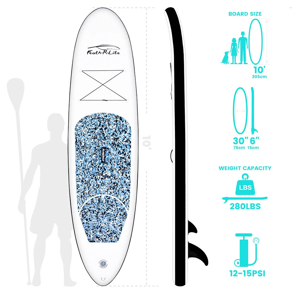 FunWater SUPFR04A CAMOUFLAGE Inflatable Stand Up Paddle Board 10'' Long 30' Wide 6' Thick Blue 4 FunWater SUPFR04A CAMOUFLAGE Inflatable Stand Up Paddle Board 10'' Long 30' Wide 6' Thick Blue - Image 2