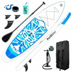 FunWater Cruise SUPFW02A Inflatable Stand Up Paddle Board 335x84x15cm Ultra-Light for All Levels with 10L Dry Bag Travel Backpack - Blue