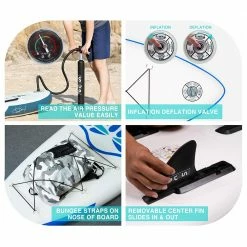 FunWater Cruise SUPFW02A Inflatable Stand Up Paddle Board 335x84x15cm Ultra-Light for All Levels with 10L Dry Bag Travel Backpack - Blue -Sports Shop FunWater Cruise 335x84x15cm Inflatable SUP Board 500272 5