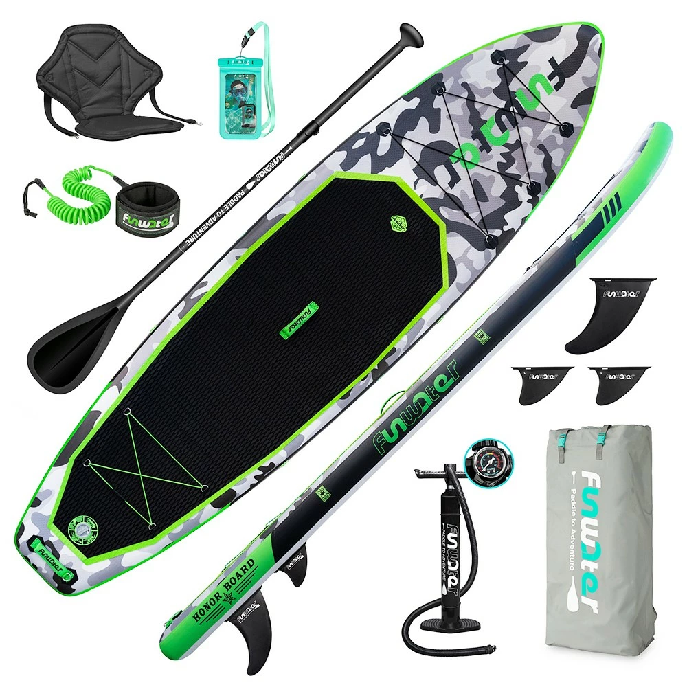 FunWater SUPFW10A HONOR Inflatable Stand Up Paddle Board 10.8'' Long 33' Wide 6' Thick 3 FunWater SUPFW10A HONOR Inflatable Stand Up Paddle Board 10.8'' Long 33' Wide 6' Thick
