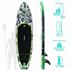 FunWater SUPFW10A HONOR Inflatable Stand Up Paddle Board 10.8'' Long 33' Wide 6' Thick 9 FunWater SUPFW10A HONOR Inflatable Stand Up Paddle Board 10.8'' Long 33' Wide 6' Thick -Sports Shop FunWater HONOR Inflatable Stand Up Paddle Board 507208 1