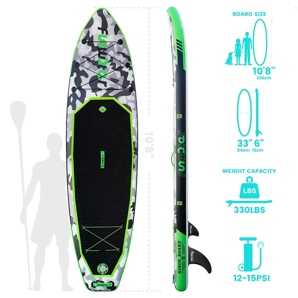 FunWater SUPFW10A HONOR Inflatable Stand Up Paddle Board 10.8'' Long 33' Wide 6' Thick 4 FunWater SUPFW10A HONOR Inflatable Stand Up Paddle Board 10.8'' Long 33' Wide 6' Thick - Image 2