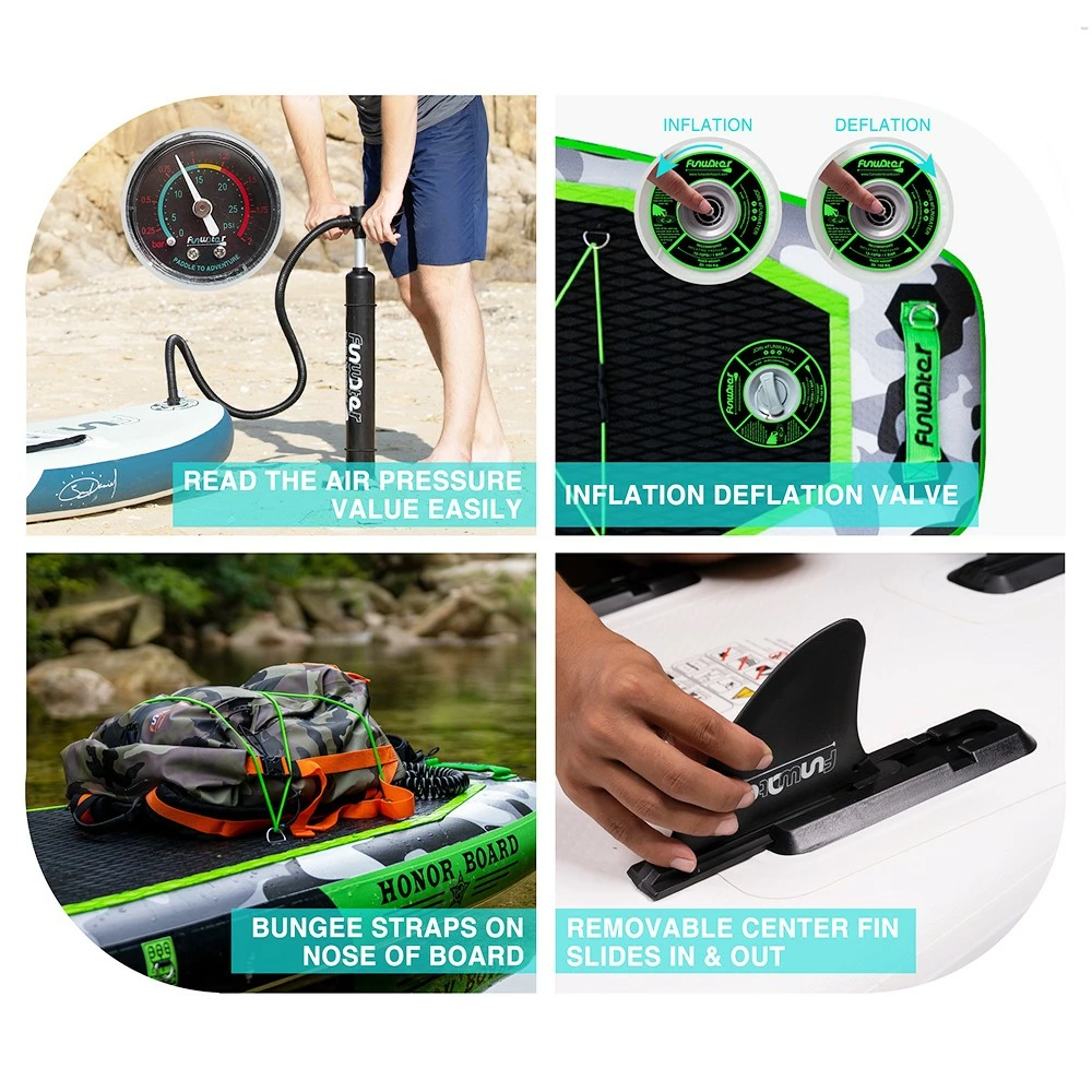 FunWater SUPFW10A HONOR Inflatable Stand Up Paddle Board 10.8'' Long 33' Wide 6' Thick 5 FunWater SUPFW10A HONOR Inflatable Stand Up Paddle Board 10.8'' Long 33' Wide 6' Thick - Image 3