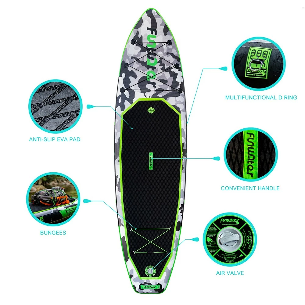 FunWater SUPFW10A HONOR Inflatable Stand Up Paddle Board 10.8'' Long 33' Wide 6' Thick 6 FunWater SUPFW10A HONOR Inflatable Stand Up Paddle Board 10.8'' Long 33' Wide 6' Thick - Image 4