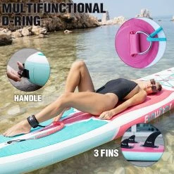 FunWater SUPFW11F Inflatable Stand Up Paddle Board 11'' Long 32" Wide 6" Thick -Sports Shop FunWater SUPFW11F Inflatable Stand Up Paddle Board 507210 4