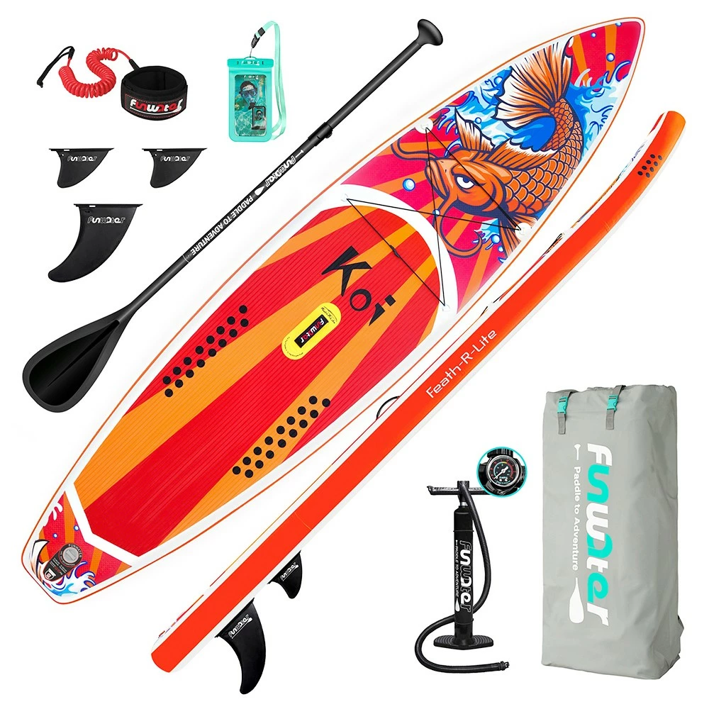 Funwater Racing Roard KOI 350x84x15cm Inflatable Stand Up Paddling Board Maximum Load 150kg with Accessories 3 Funwater Racing Roard KOI 350x84x15cm Inflatable Stand Up Paddling Board Maximum Load 150kg with Accessories