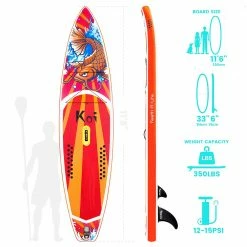 Funwater Racing Roard KOI 350x84x15cm Inflatable Stand Up Paddling Board Maximum Load 150kg with Accessories 11 Funwater Racing Roard KOI 350x84x15cm Inflatable Stand Up Paddling Board Maximum Load 150kg with Accessories -Sports Shop Funwater Racing Roard KOI 350x84x15cm Inflatable SUP Board 500279 3