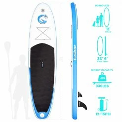 Funwater Smilling Face 335x82x15cm Inflatable Stand Up Paddling Board Adjustable Maximum Load 150kg with Accessor -Sports Shop Funwater Smilling Face 335x82x15cm Inflatable SUP Board 500281 3