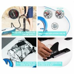 Funwater Smilling Face 335x82x15cm Inflatable Stand Up Paddling Board Adjustable Maximum Load 150kg with Accessor -Sports Shop Funwater Smilling Face 335x82x15cm Inflatable SUP Board 500281 4