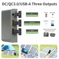 GOFORT 60W 18V Portable Solar Panel Foldable Solar Charger with USB Outputs -Sports Shop GOFORT 60W 18V Portable Solar Panel 516975 3