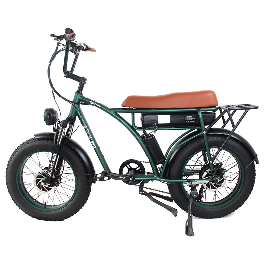 GOGOBEST GF750 Electric Bicycle 1000W*2 Dual Motors 50Km/h Max Speed 48V 17.5Ah Battery 20*4.0 Inch Fat Tire Shimano 7-Speed Gear with USB Phone Charging 200KG Max Load - Army Green 4 GOGOBEST GF750 Electric Bicycle 1000W*2 Dual Motors 50Km/h Max Speed 48V 17.5Ah Battery 20*4.0 Inch Fat Tire Shimano 7-Speed Gear with USB Phone Charging 200KG Max Load - Army Green - Image 2