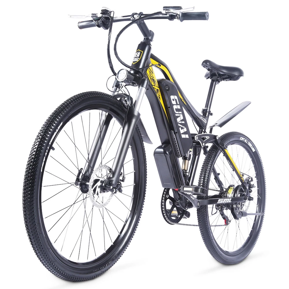 GUNAI M60 500W 48V 15Ah 27*1.95'' Electric Bicycle 35km/h Max Speed 35-45km Mileage Range 120kg Max Load - Black 5 GUNAI M60 500W 48V 15Ah 27*1.95'' Electric Bicycle 35km/h Max Speed 35-45km Mileage Range 120kg Max Load - Black - Image 3