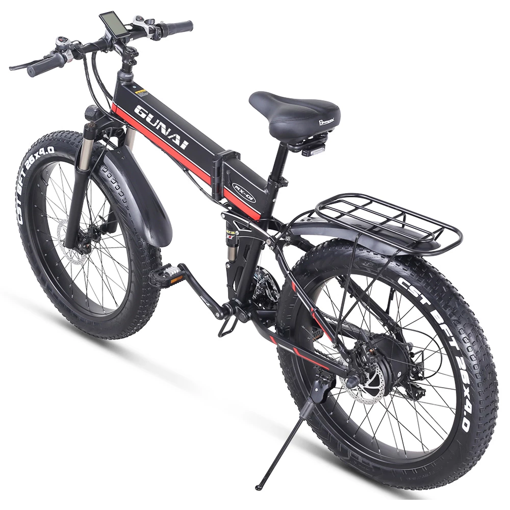 GUNAI MX01 1000W 48V 12.8Ah 26'' Electric Bicycle 40km/h Max Speed 40-50km Mileage Range 150kg Max Load - Red 6 GUNAI MX01 1000W 48V 12.8Ah 26'' Electric Bicycle 40km/h Max Speed 40-50km Mileage Range 150kg Max Load - Red - Image 4