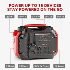 Gofort A501 500W Portable Power Station, 540Wh/150000mAh Solar Generator, 60W PD Quick Charge, 110V Pure Sine Wave - US Plug 10 Gofort A501 500W Portable Power Station, 540Wh/150000mAh Solar Generator, 60W PD Quick Charge, 110V Pure Sine Wave - US Plug -Sports Shop Gofort A501 500W Portable Power Station US Plug 515665 2