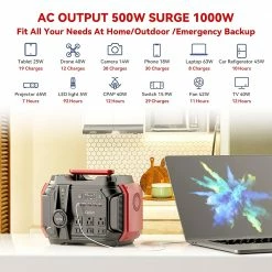 Gofort A501 500W Portable Power Station, 540Wh/150000mAh Solar Generator, 60W PD Quick Charge, 110V Pure Sine Wave - US Plug 11 Gofort A501 500W Portable Power Station, 540Wh/150000mAh Solar Generator, 60W PD Quick Charge, 110V Pure Sine Wave - US Plug -Sports Shop Gofort A501 500W Portable Power Station US Plug 515665 3